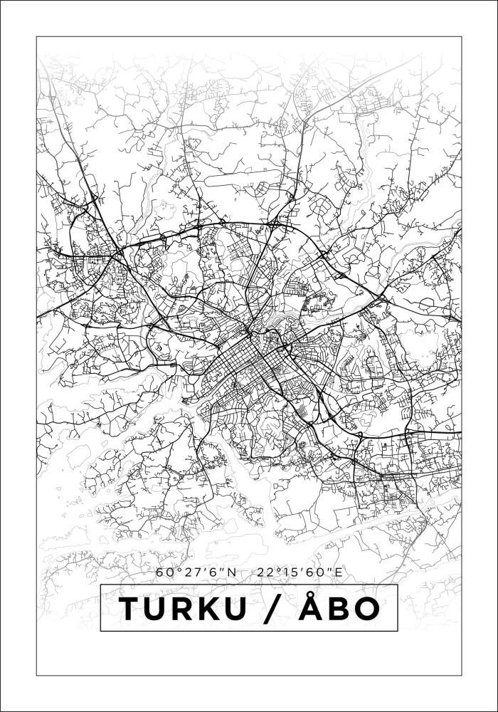 Mapa - Turku / Turku - Cartel Blanco