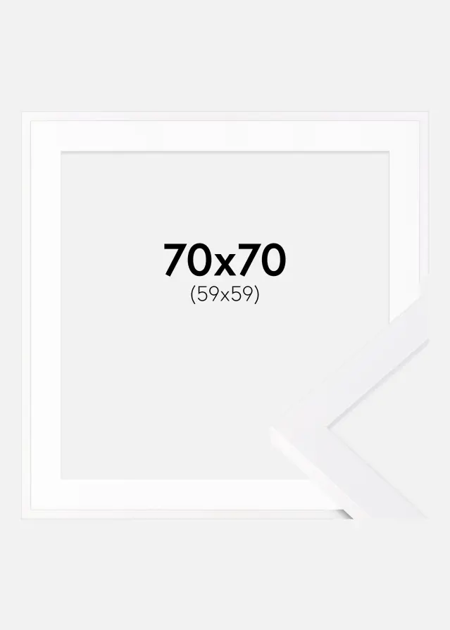 Marco Selection Blanco 70x70 cm - Paspartú Blanco 60x60 cm