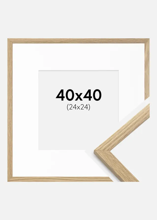 Marco Trendy Roble 40x40 cm - Paspartú Blanco 25x25 cm