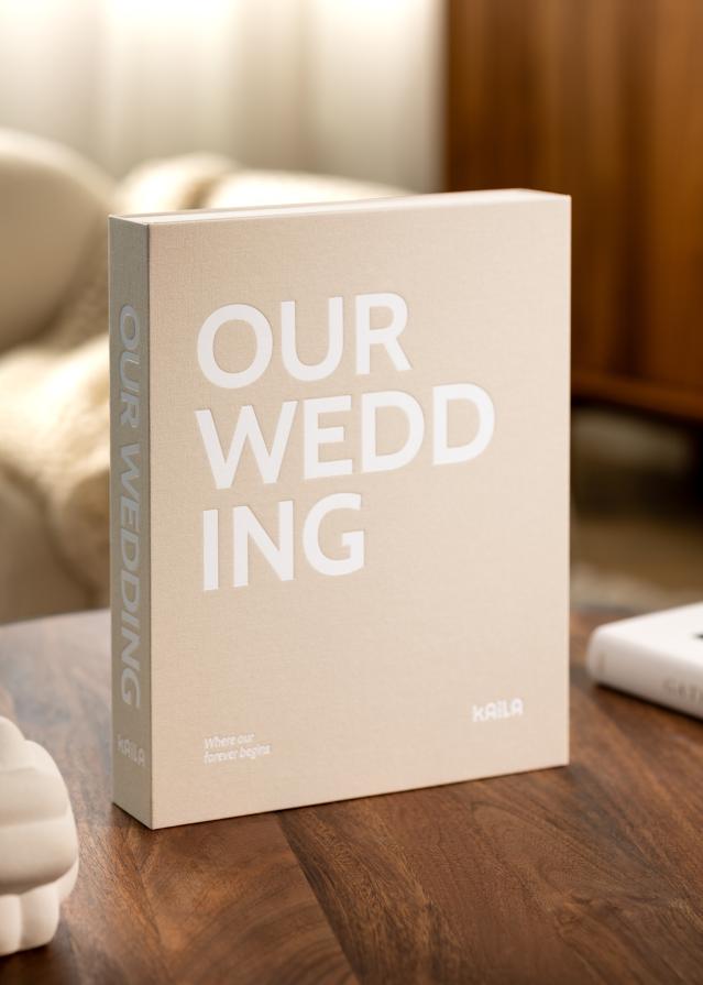 KAILA OUR WEDDING Creme - Coffee Table Photo Album (60 Páginas negras)