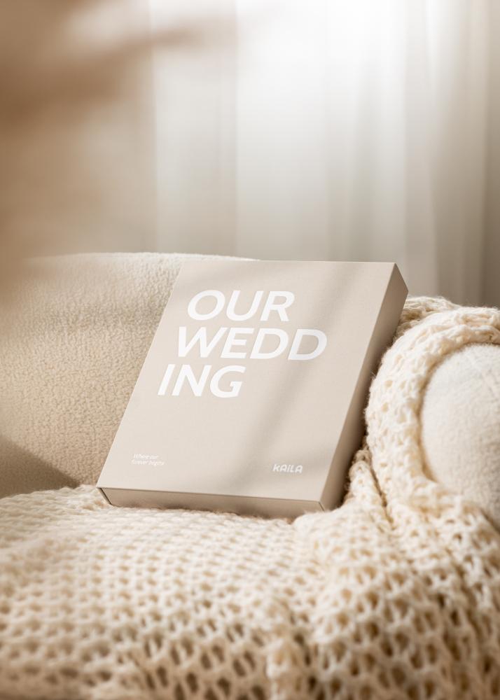 KAILA OUR WEDDING Creme - Coffee Table Photo Album (60 Páginas negras)