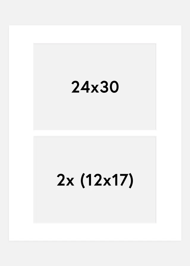Paspartú Blanco 24x30 cm - Collage 2 Fotos (12x17 cm)