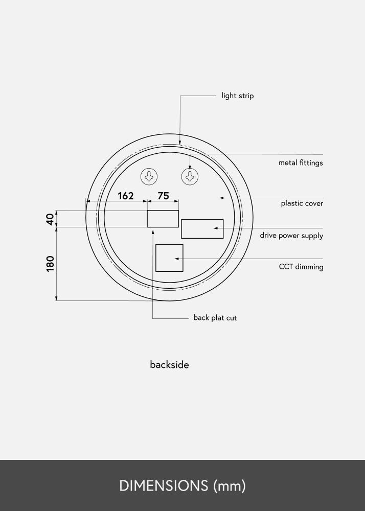 KAILA Espejo LED 40 cm Ø