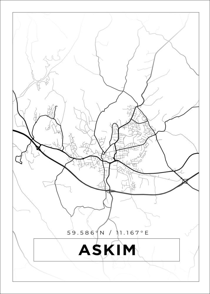 Mapa - Askim - Cartel blanco