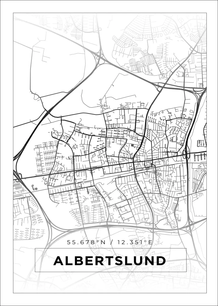 Mapa - Albertslund - Cartel blanco