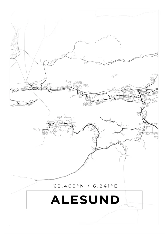 Mapa - Alesund - Cartel blanco