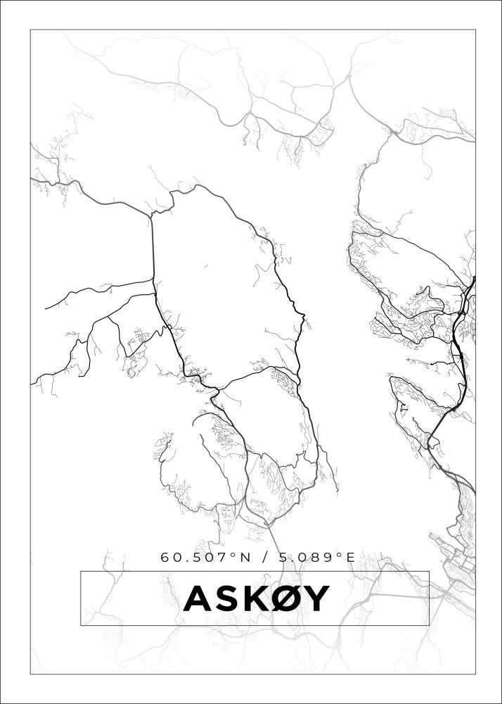 Mapa - Askøy - Cartel blanco