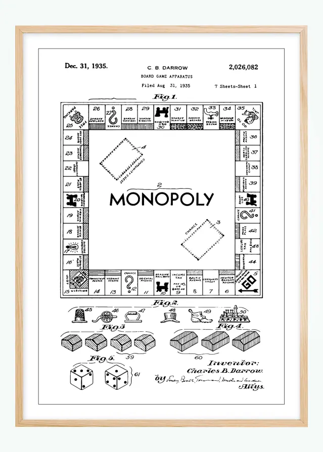 Dibujo de patente - Monopoly I Póster