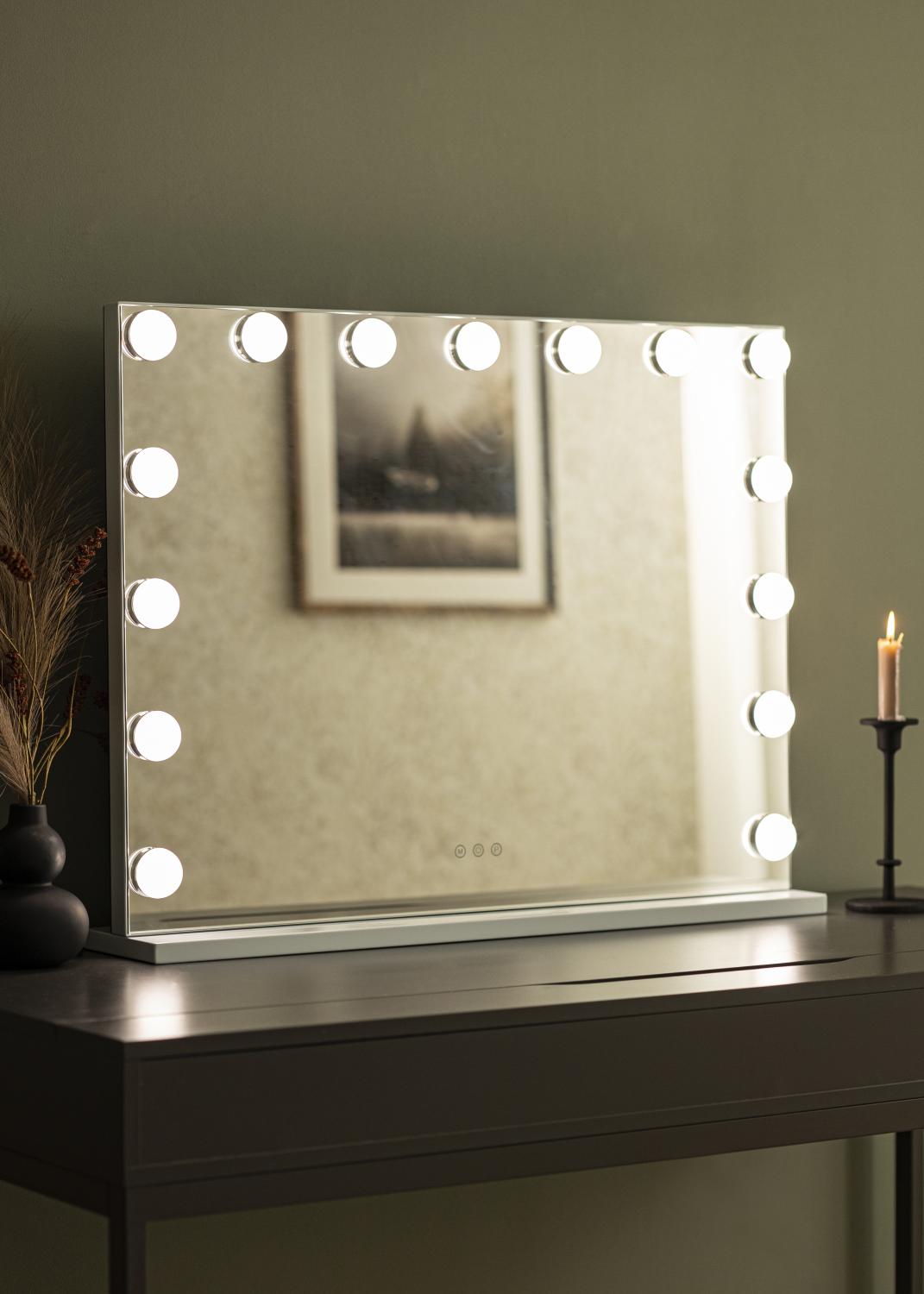 Product Image for KAILA Espejo tocador Vanity LED 15 Blanco 80x60 cm