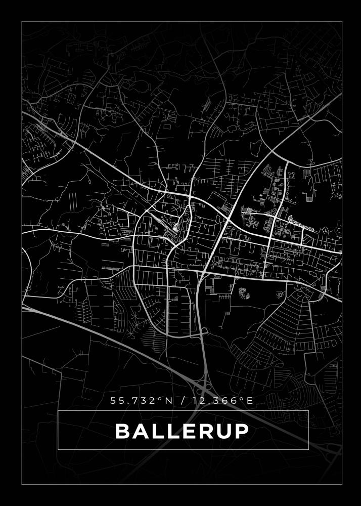 Mapa - Ballerup - Cartel Negro