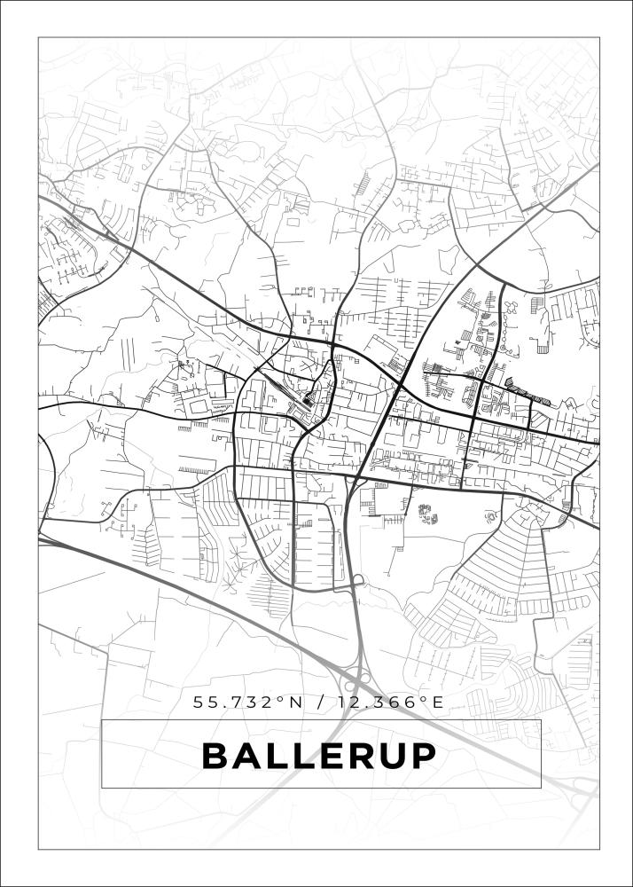 Mapa - Ballerup - Cartel blanco