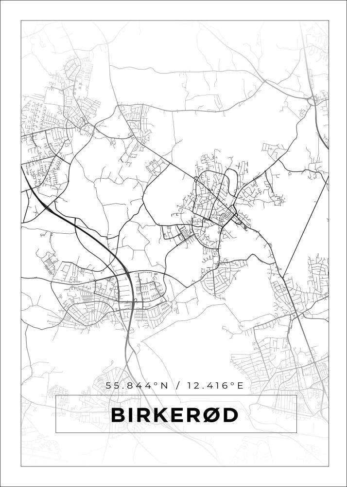 Mapa - Birkerød - Cartel blanco