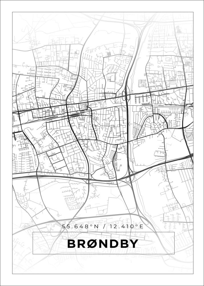 Mapa - Brøndby - Cartel blanco