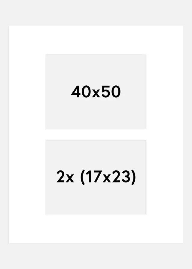 Paspartú Blanco 40x50 cm - Collage 2 Fotos (17x23 cm)