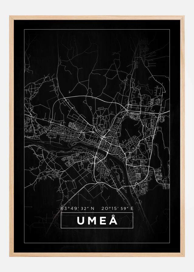 Mapa - Umeå - Cartel negro