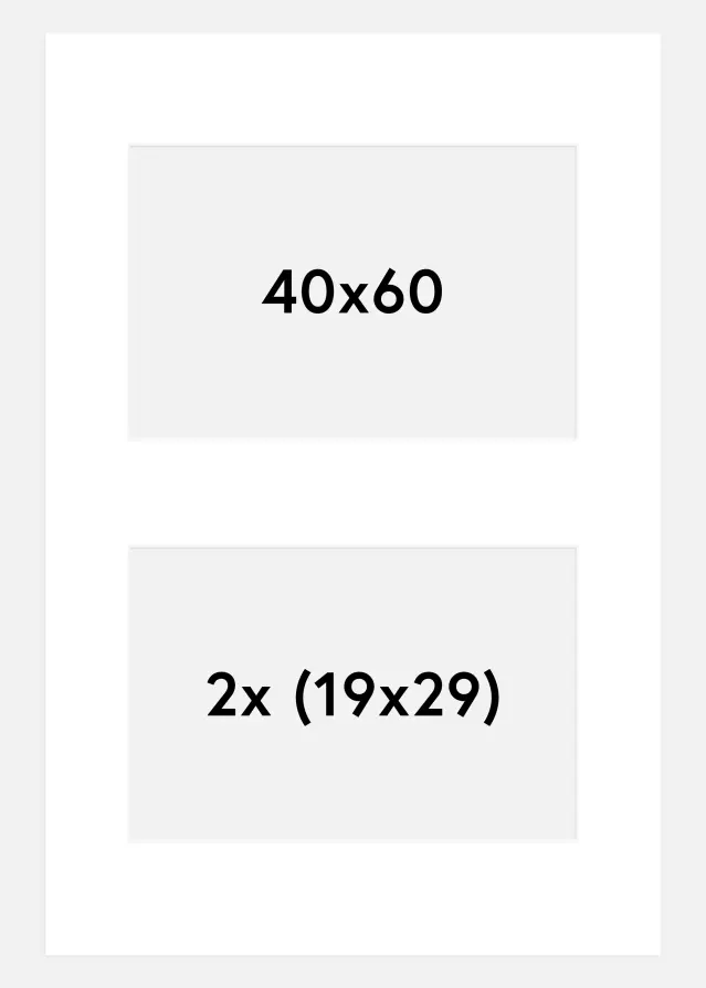 Paspartú Blanco 40x60 cm - Collage 2 Fotos (19x29 cm)
