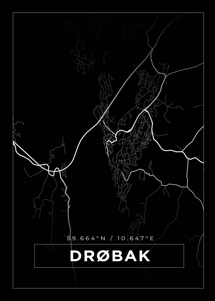 Mapa - Drøbak - Cartel negro