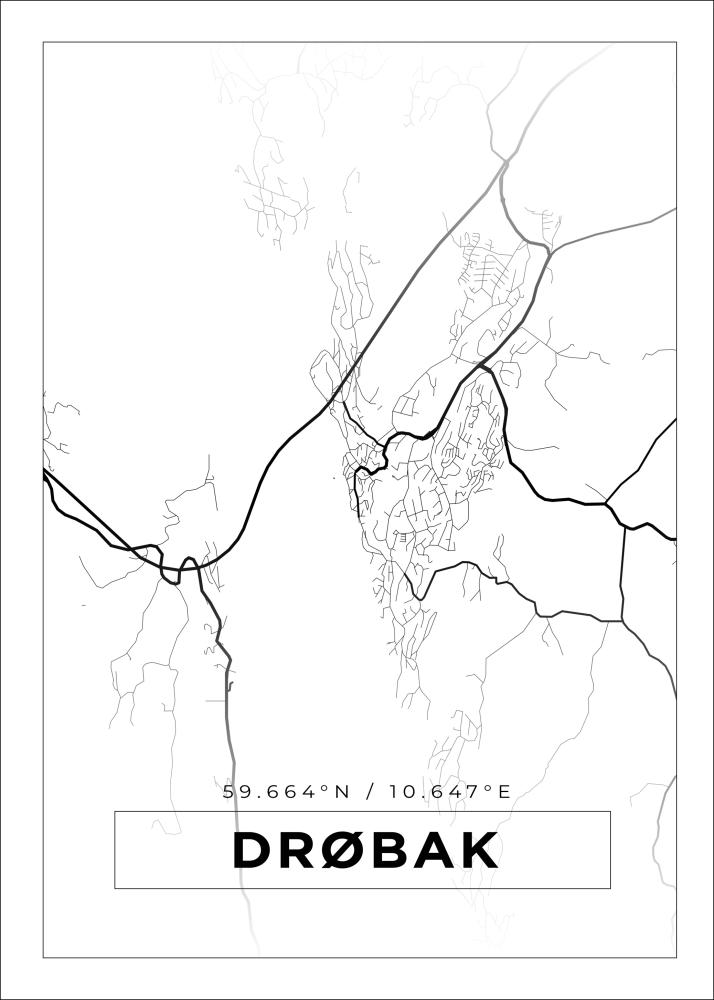 Mapa - Drøbak - Cartel blanco