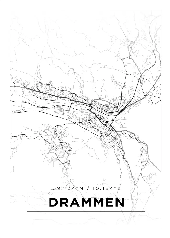 Mapa - Drammen - Cartel Blanco