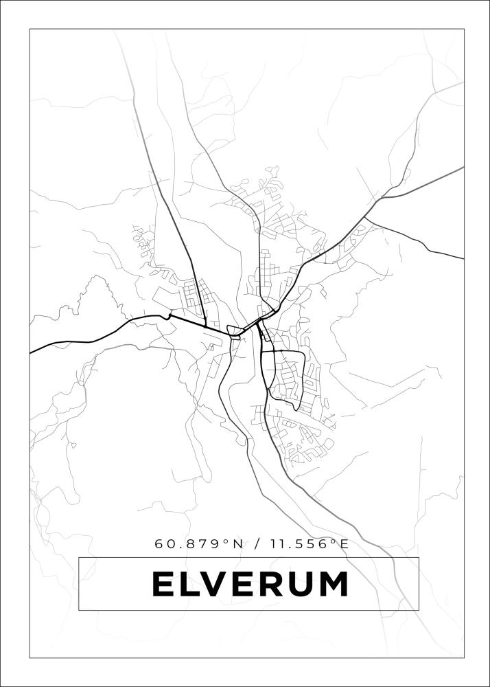 Mapa - Elverum - Cartel Blanco