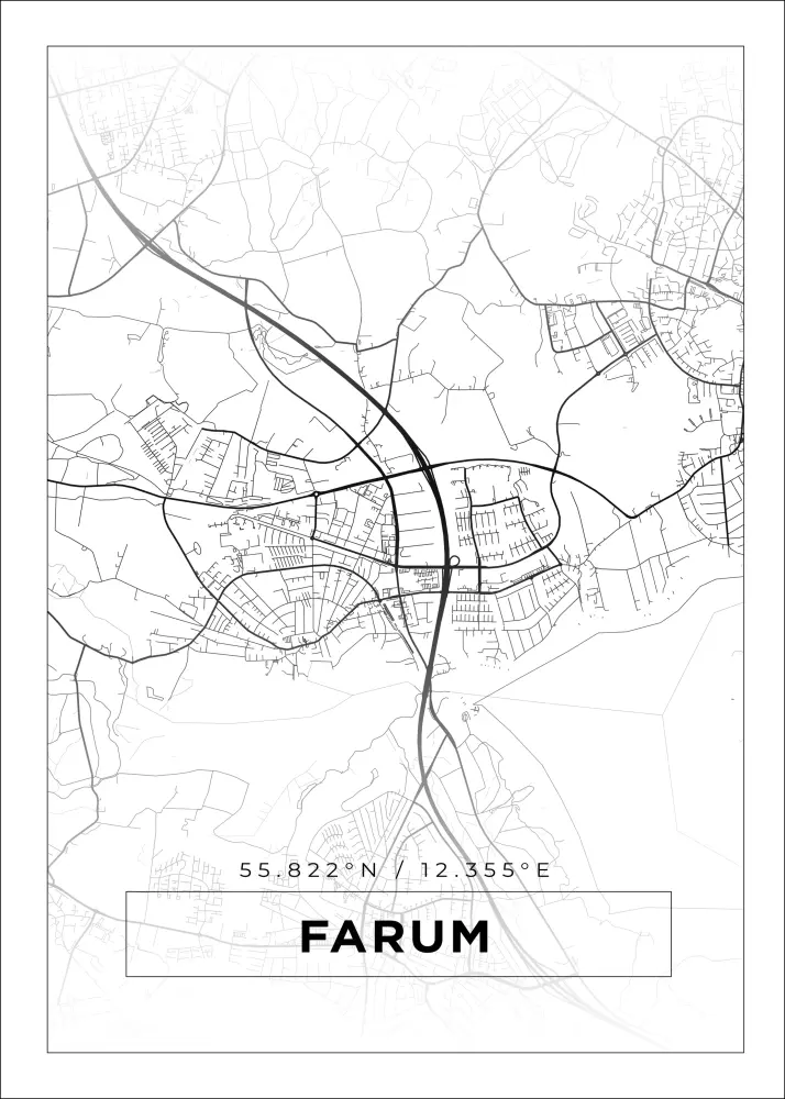 Mapa - Farum - Cartel blanco