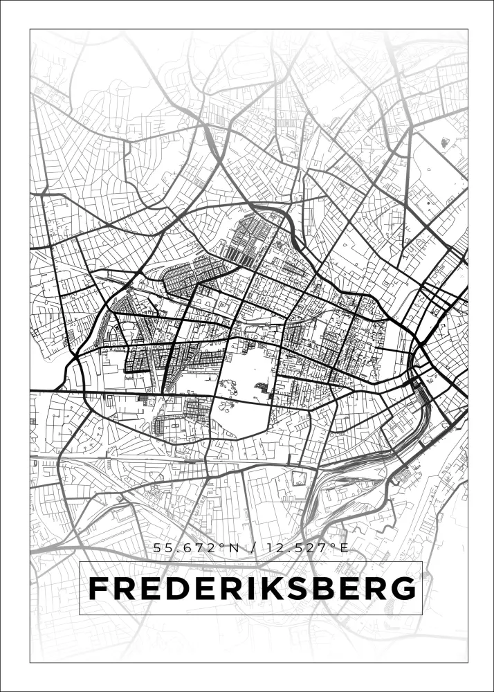 Mapa - Frederiksberg - Cartel Blanco