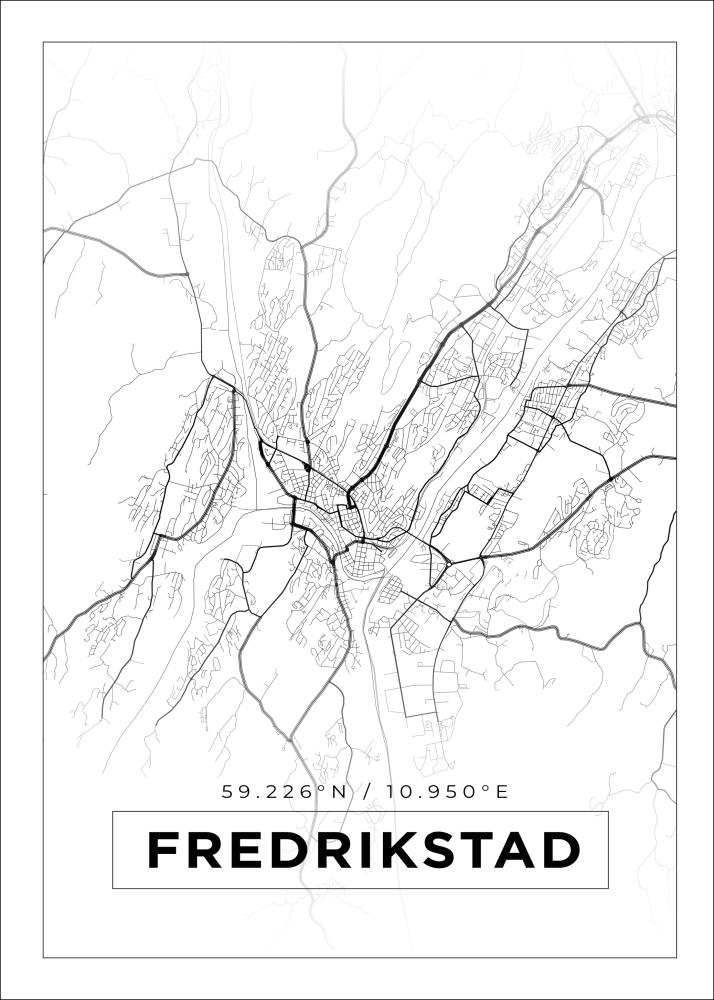 Mapa - Fredrikstad - Cartel blanco