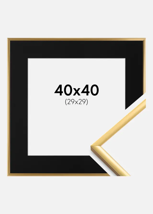 Marco New Lifestyle Shiny Gold 40x40 cm - Paspartú Negro 30x30 cm