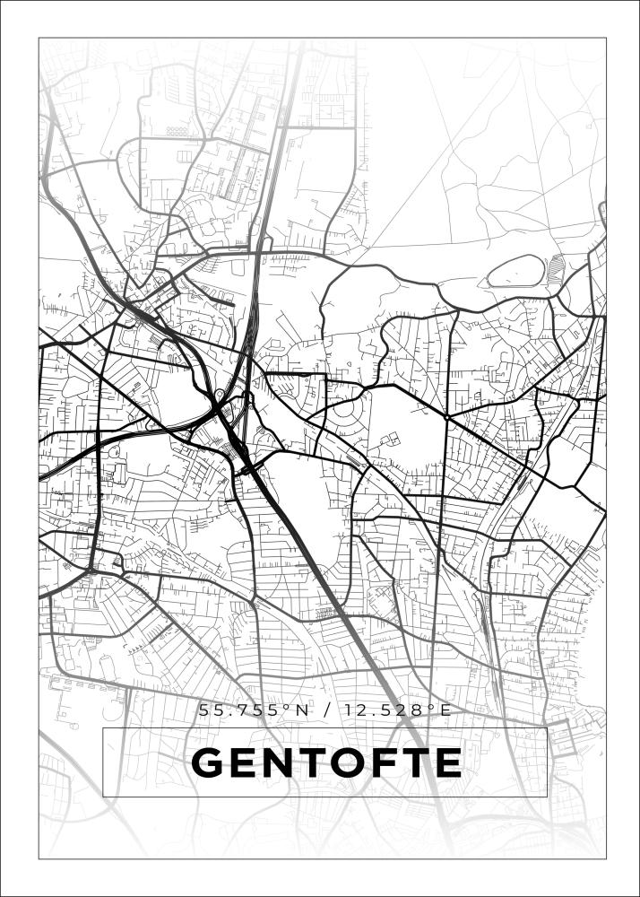 Mapa - Gentofte - Cartel blanco