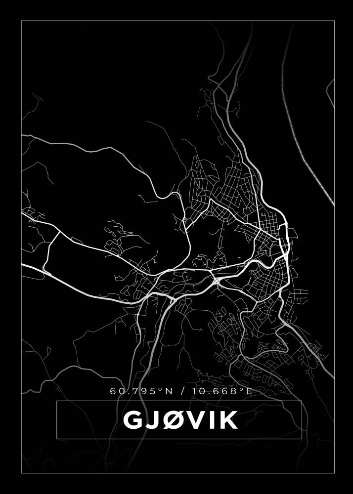 Mapa - Gjøvik - Cartel Negro