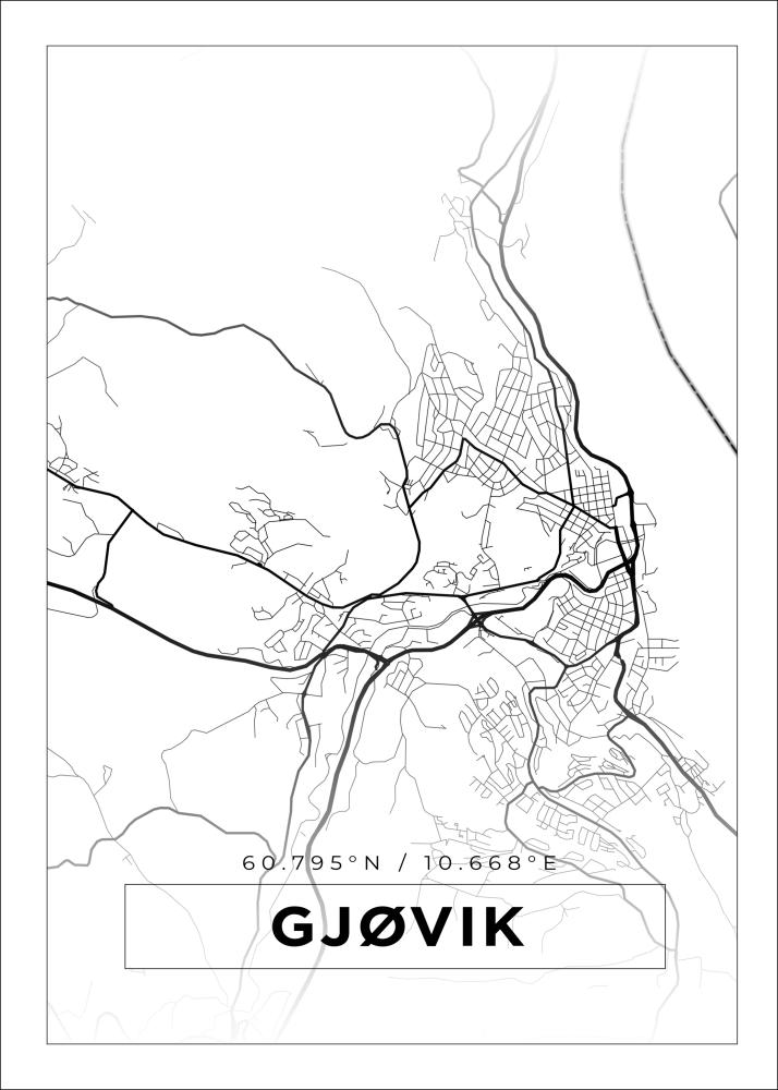 Mapa - Gjøvik - Cartel blanco