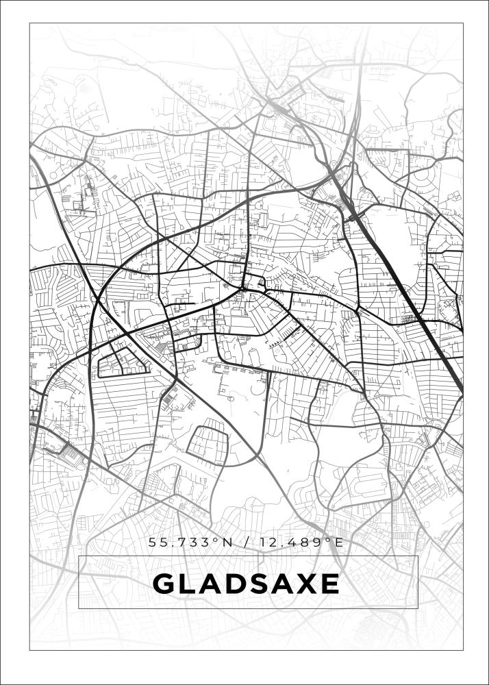 Mapa - Gladsaxe - Cartel blanco