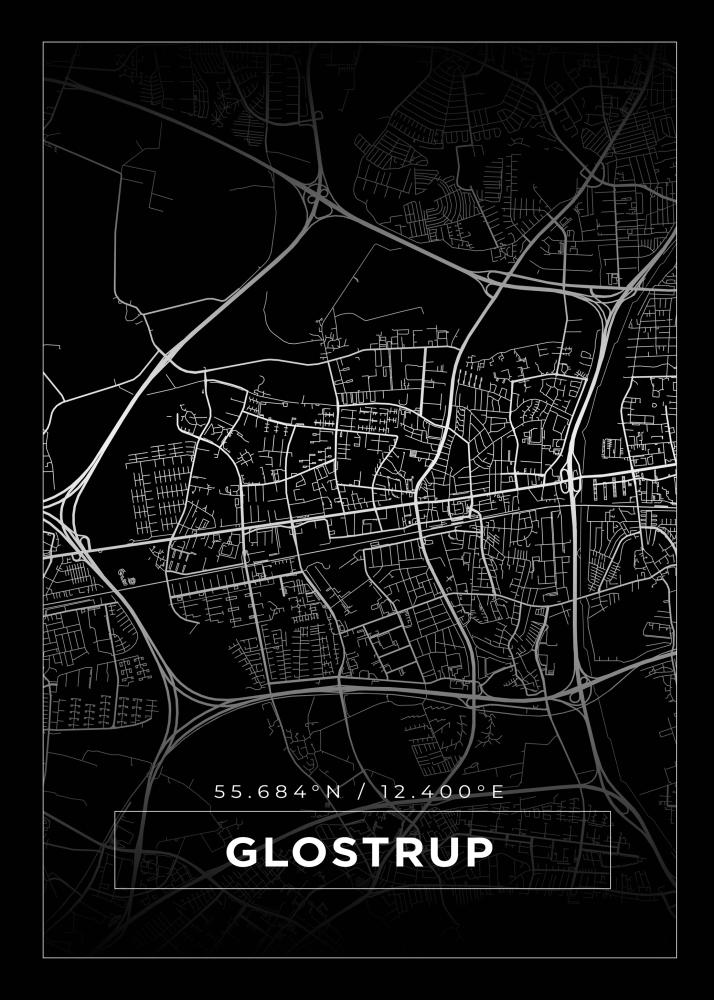 Mapa - Glostrup - Cartel negro