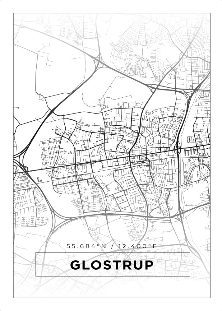 Mapa - Glostrup - Cartel blanco