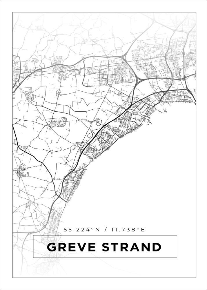 Mapa - Greve Strand - Cartel Blanco