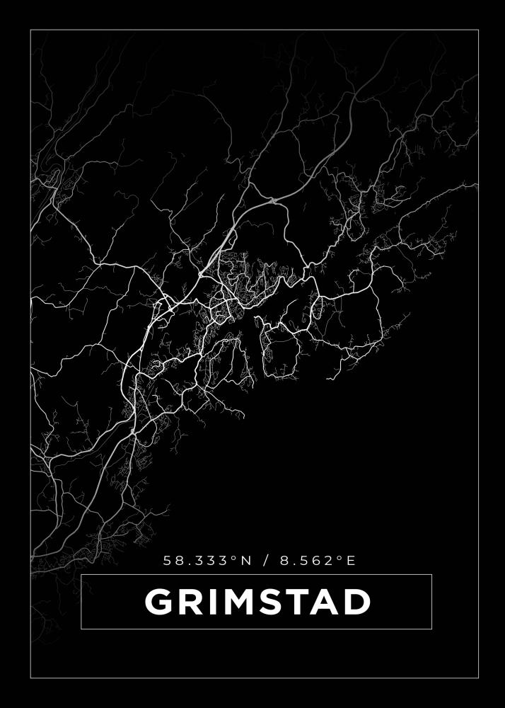 Mapa - Grimstad - Cartel Negro