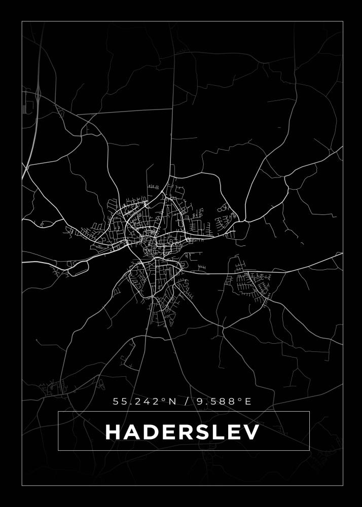 Mapa - Haderslev - Cartel Negro