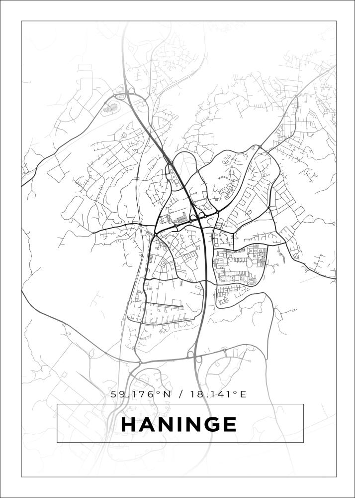 Mapa - Haninge - Cartel blanco