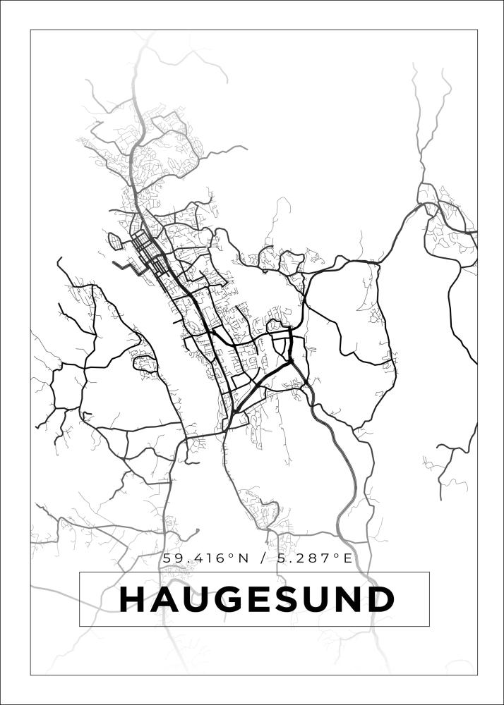 Mapa - Haugesund - Cartel blanco