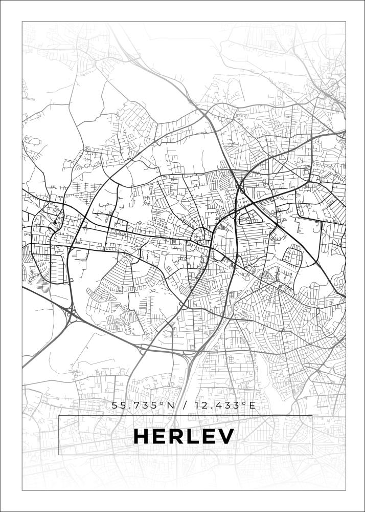 Mapa - Herlev - Cartel blanco