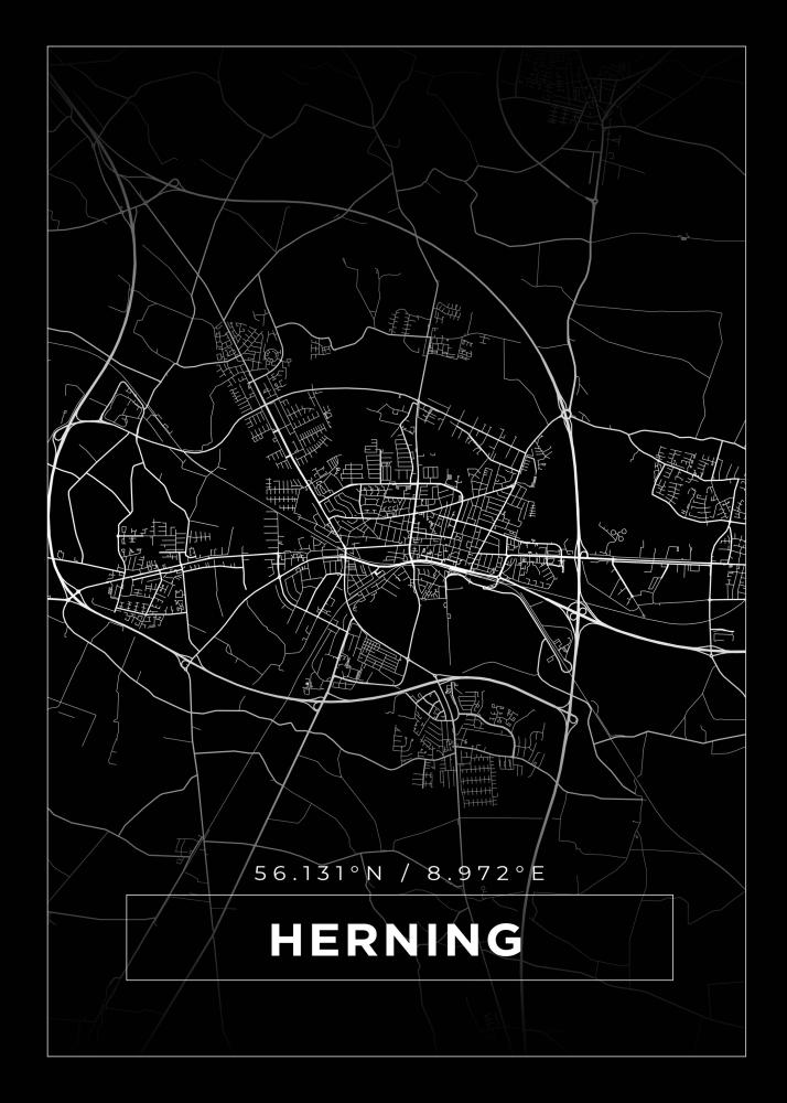 Mapa - Herning - Cartel Negro