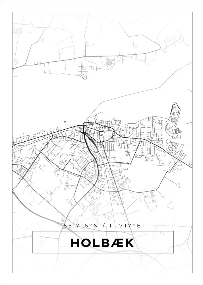 Mapa - Holbæk - Cartel blanco