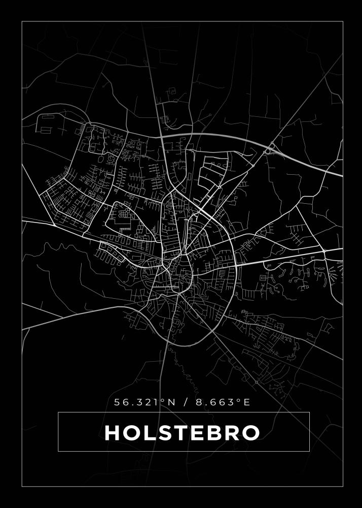 Mapa - Holstebro - Cartel Negro