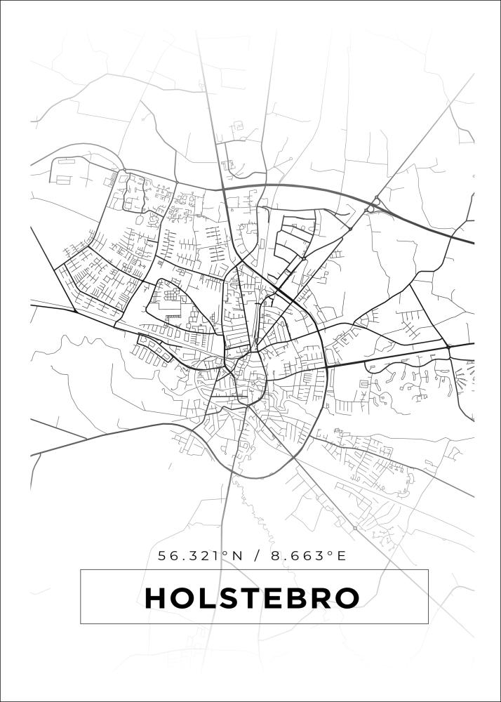 Mapa - Holstebro - Cartel Blanco