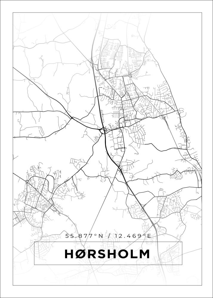 Mapa - Hørsholm - Cartel Blanco