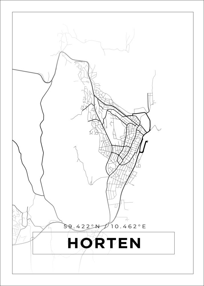 Mapa - Horten - Cartel blanco