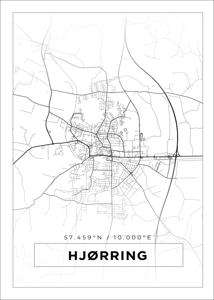 Mapa - Hjørring - Cartel blanco