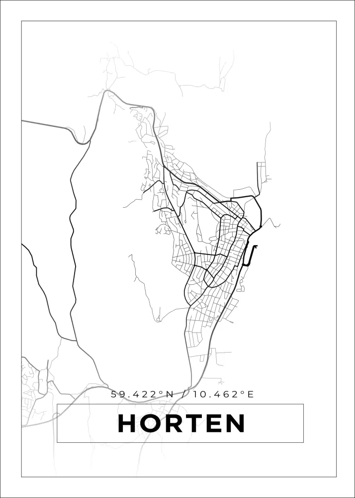 Mapa - Horten - Cartel blanco