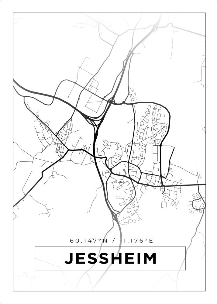 Mapa - Jessheim - Cartel blanco