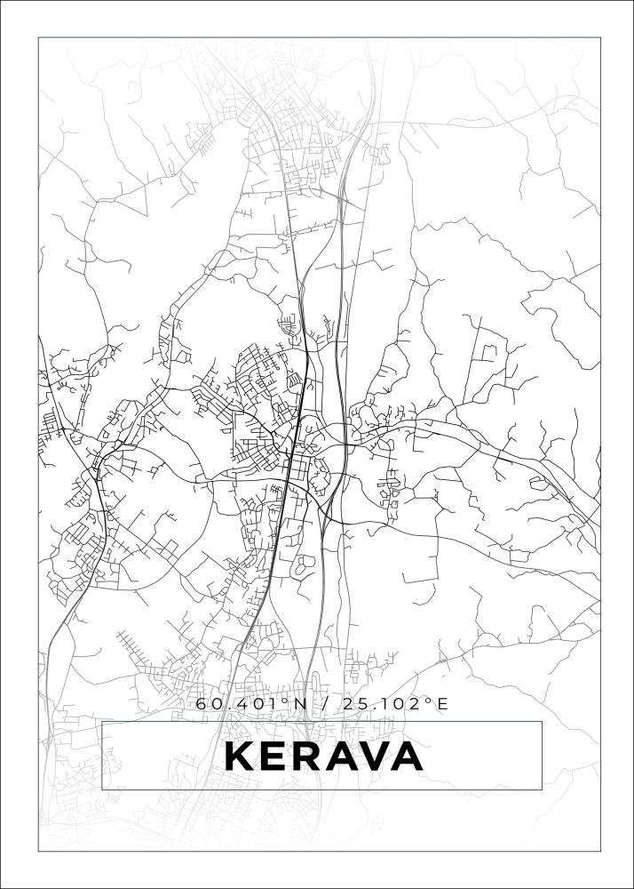 Mapa - Kerava - Cartel Blanco